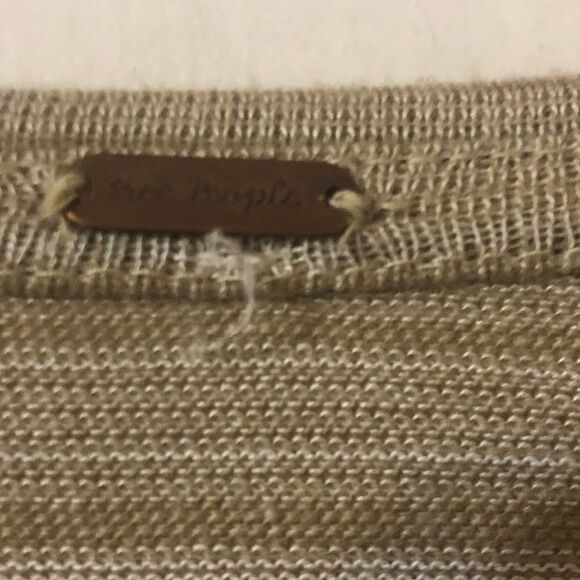 Free People Catalunya Cropped Floral Embroidered Striped Knit Tshirt Small - Picture 4 of 6